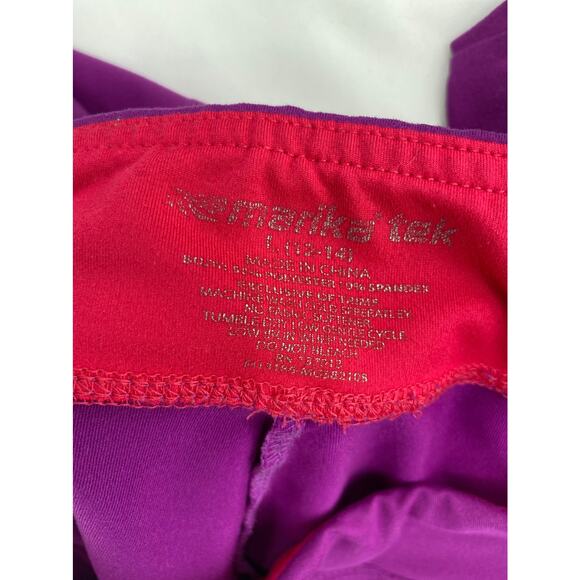 Marika Tek Purple Cropped Mid Waist Leggings Girl's Size Large 12-14 - Picture 5 of 5
